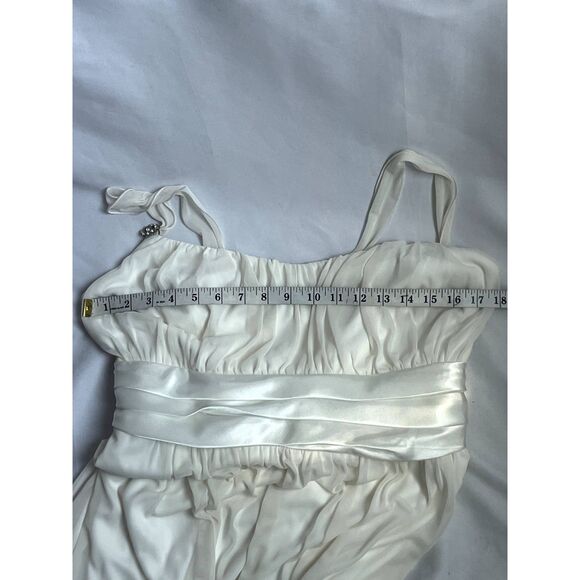 Trixxi White Flowy Boho Romantic Fit n Flare Dress Plus Size 2X Bow Formal Cute - Picture 10 of 12